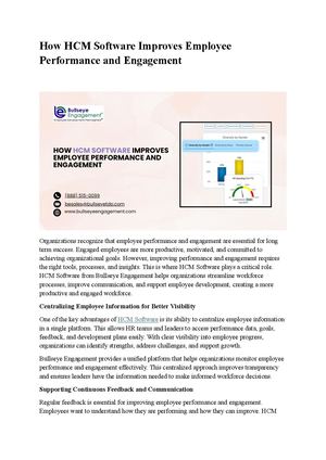 How Hcm Software Improves Employee Performance And Engagement