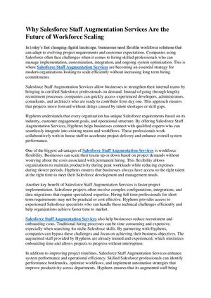 Why Salesforce Staff Augmentation Services Are The Future Of Workforce Scaling