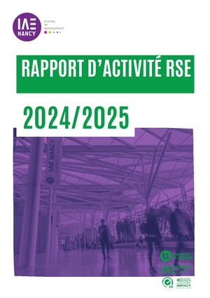 Rapport d'activité RSE IAE NANCY 2024-25