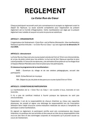 Annexe Color' Run 2026 REGLEMENT