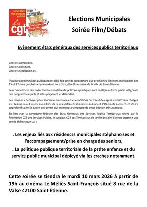 Film/débat CGT territoriaux Saint-Etienne