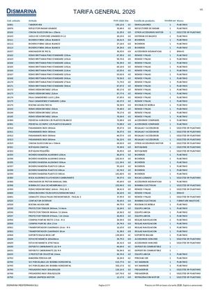 2026 Tarifa Dismarina General