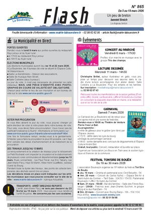 Flash N°865 du 5 au 18 mars 2026