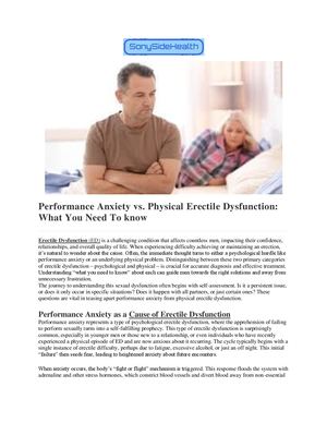 Performance Anxiety Vs Physical Erectile Dysfunction