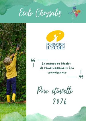 Prix Etincelle 2026 - Ecole Chrysalis Sandrine Charlier