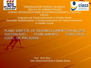 PLANEJAMENTO TERRITORIAL: O CAMINHO PARA UMA MACAÚBAS SUSTENTÁVEL