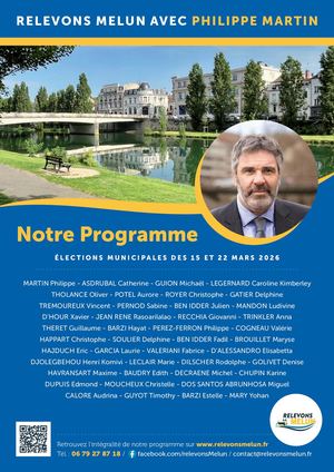 Programme 2026-2032 de la liste Relevons Melun avec Philippe Martin