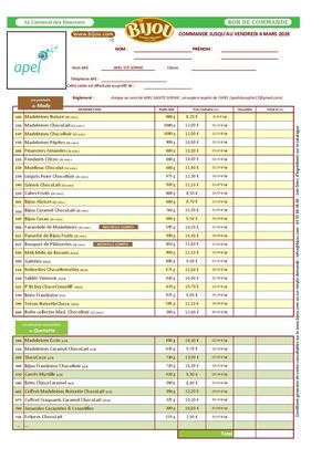 Bon De Commande Bijou 2026 Printemps