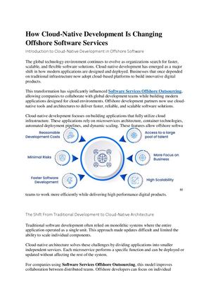 How Cloud Native Development Is Changing Offshore Software Services