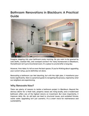 Bathroom Renovation Blackburn Smart Ideas, Costs & Expert Tips For Homeowners