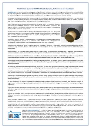 The Ultimate Guide To Epdm Flat Roofs Benefits, Performance And Installation