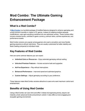 Mod Combo The Ultimate Gaming Enhancement Package
