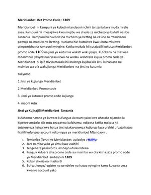 Meridianbet Promo Code  Guide