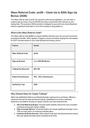 The Weex Referral Code 2026: "am50" - How to Get and Use