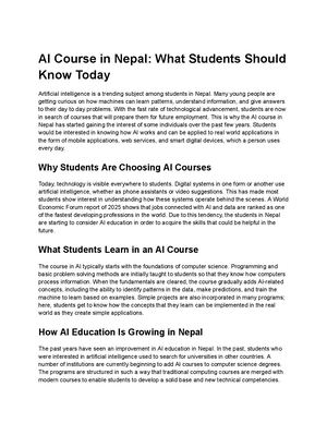 Ai Course In Nepal What Students Should Know Today