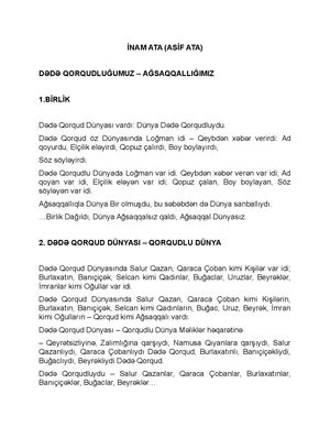İNam Ata Dede Qorqudluğumuz