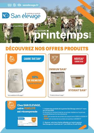 Sélection du Printemps 2026 de San Elevage