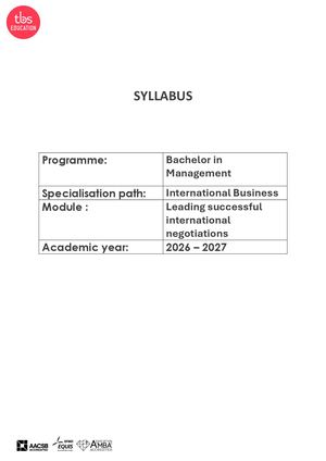 Leading Successful International Negotiations