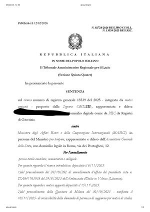 Avv Fabio Loscerbo Tar Lazio Segnalazione Sis 3 Marzo 2026