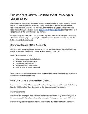 Bus Accident Claims Scotland What Passengers Should Know