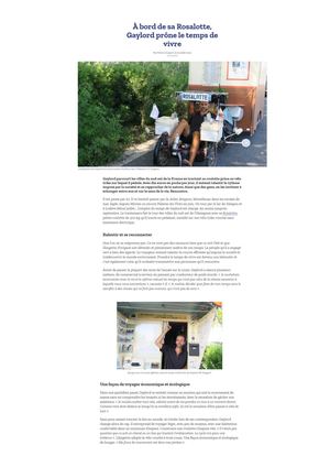 À bord de sa Rosalotte, Gaylord prône le temps de vivre