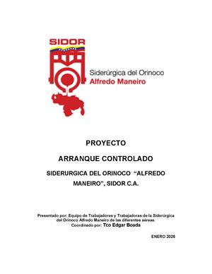 Proyecto Arranque Sidor 2026 Boada