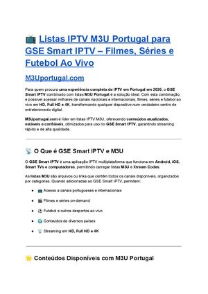 Listas Iptv M3u Portugal Para Gse Smart Iptv