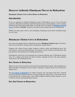 Discover Authentic Himalayan Flavors In Richardson