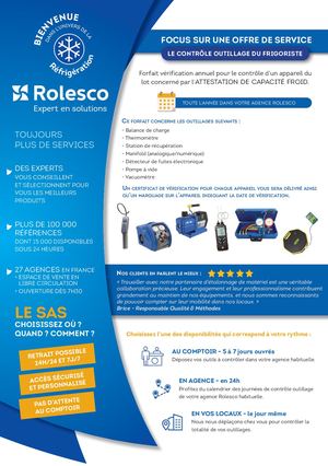 LE CONTRÔLE OUTILLAGE DU FRIGORISTE