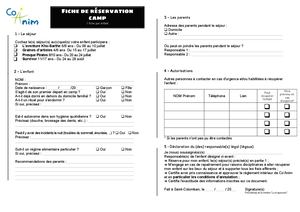 Calaméo - Fiche De Réservation Camps
