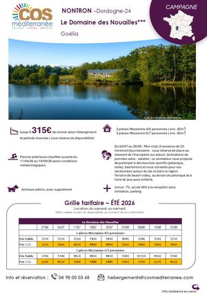 Nontron - Le Domaine De Nouailles Goelia / Campagne été 26