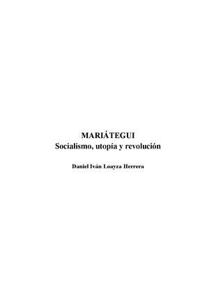 Mariategui Socialismo Utopia Y Revolucion Con Depósiot Legal 2