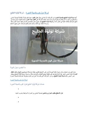 شركة عزل فوم بالمدينة المنورة