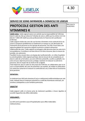 Calaméo - 4 30 Protocole De Gestion Des Antivitamines K