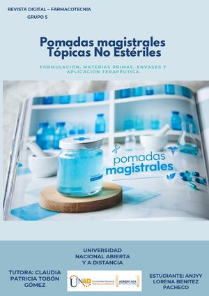 Pomadas Forma Farmacéutica, Borrador