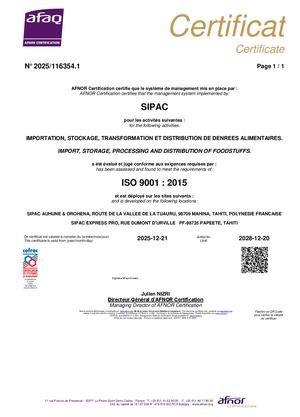 Cert Iso 9001 Sipac 2025