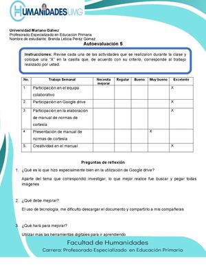 Autoevaluación No 5