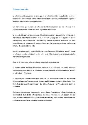 Material De Lectura Valoración Aduanera 2024 2