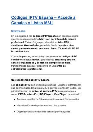 Códigos Iptv España – Accede A Canales Y Listas M3u