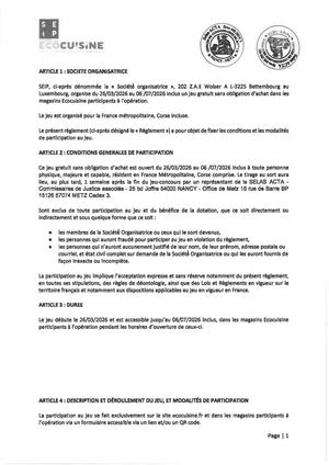 Meilleure Chaîne de magasin de l'année - Règlement 2027 Ecocuisine