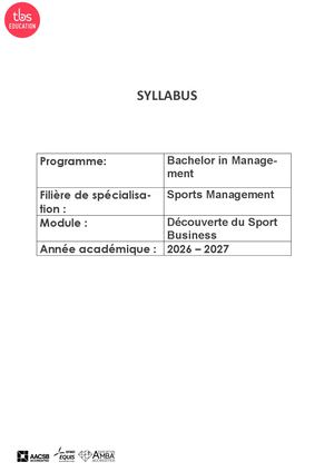 FSPO1 - Découverte Du Secteur Sport 2025 2026