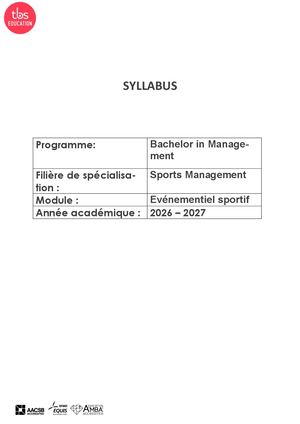 FSPO2 - L'évènementiel Sportif 2025 2026