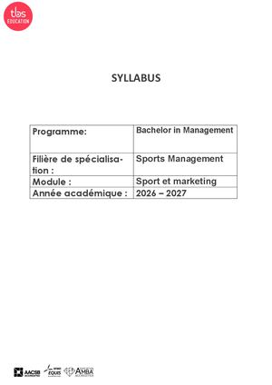 FSPO3 - Sport Et Marketing 2025 2026
