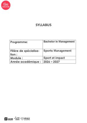 FSPO5 - Le Sport Un Outil Au Service De L'impact 2025 2026