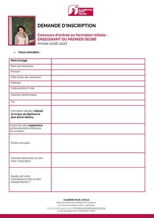 2026 2027 Inscription Concours Fi