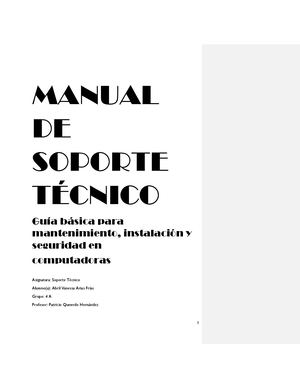 Manual de soporte técnico