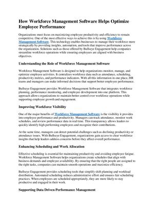 How Workforce Management Software Helps Optimize Employee Performance