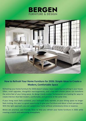 How Can You Refresh Your Home Furniture For 2026?