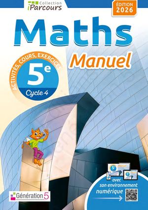 Manuel iParcours Maths 5e (éd. 2026) - Génération 5