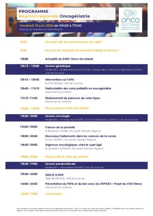 Programme Onco Gériatrie 2026
